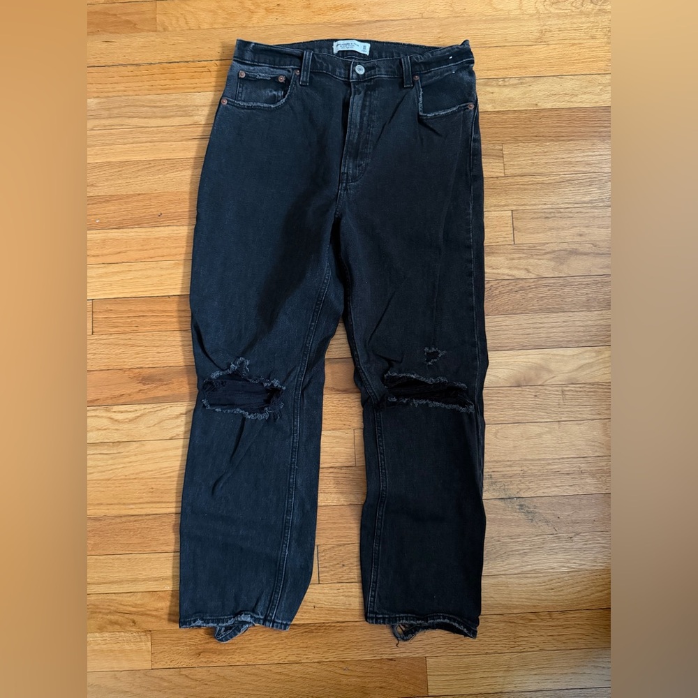 Abercrombie & Fitch Black Distressed Jeans